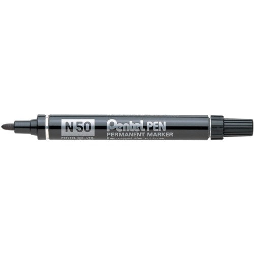 Pentel N50 Permanent Markers Bullet 1.5mm Black | Better Office