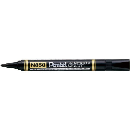 Pentel N850 Permanent Marker Bullet 1.5mm Black PACK12