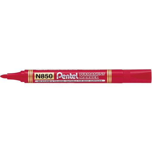 Pentel N850 Permanent Marker Bullet 1.5mm Red PACK12 | Better Office