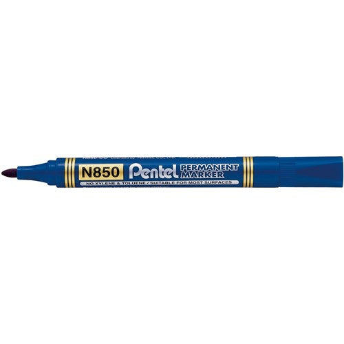 Pentel N850 Permanent Marker Bullet 1.5mm Blue PACK12