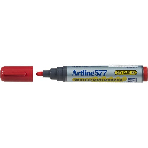 Artline 577 Whiteboard Marker Bullet 3mm Red BOX12 | Better Office