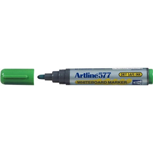 Artline 577 Whiteboard Marker Bullet 3mm Green BOX12