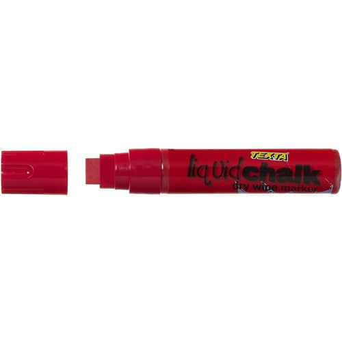 Texta Jumbo Liquid Chalk Marker Dry Wipe Chisel 15mm Red