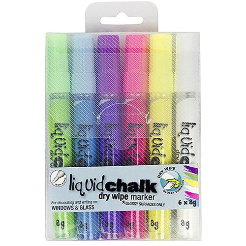 Texta Liquid Chalk Markers Dry Wipe Bullet 4.5mm Assorted Wallet Of 6