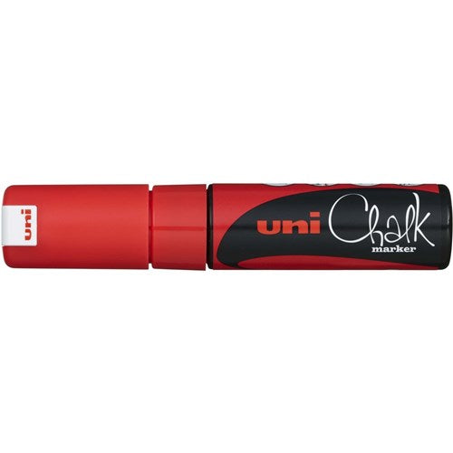 Uni Liquid Chalk Marker 8.0mm Chisel Tip Red