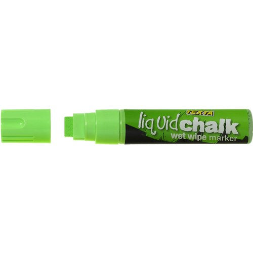 Texta Jumbo Liquid Chalk Marker Wet Wipe Chisel 15mm Green