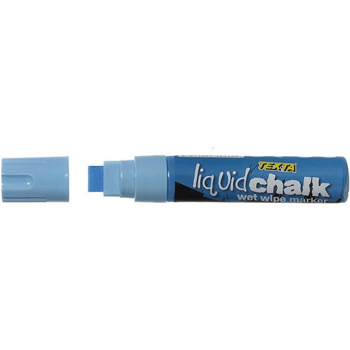 Texta Jumbo Liquid Chalk Marker Wet Wipe Chisel 15mm Blue