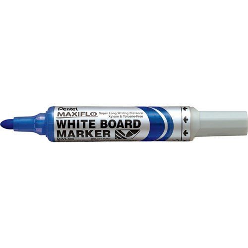 Pentel MWL5 Maxiflo Whiteboard Marker Bullet 2.1mm Pump It Blue PACK12