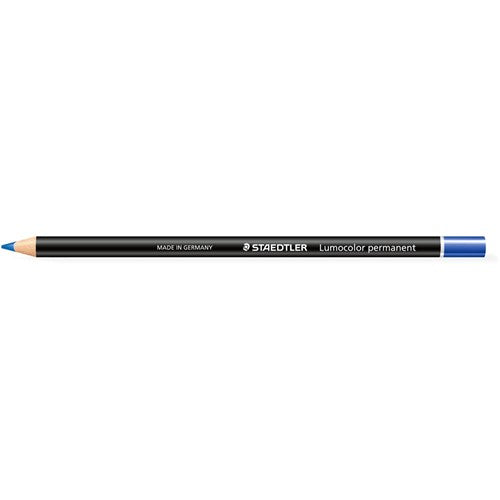 Staedtler 108 Lumocolor Glasochrom Permanent Pencil Blue BOX12