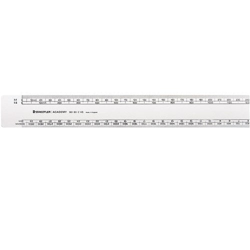 Staedtler Academy Scale Ruler Front1:1-1:100 Back1:20-1:500 | Better Office