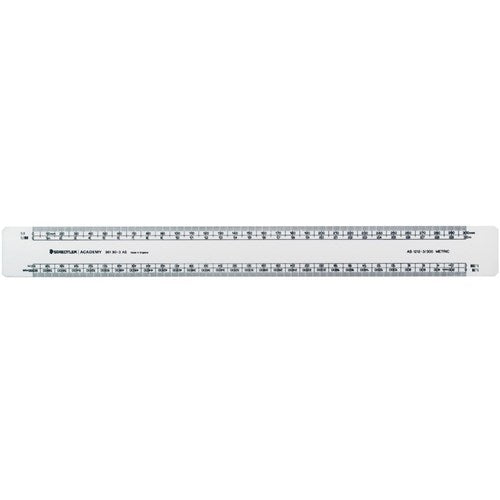 Staedtler Academy Scale Ruler Front1:11-1:200 Back1:25-1:500 | Better Office