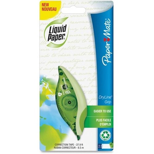 Paper Mate Liquid Paper Correction Tape Dryline Grip 5mm x 8.5m 60% Recycled | Better Office