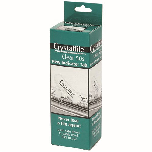 Crystalfile Indicator Tabs Rounded Edge Clear Pack Of 50