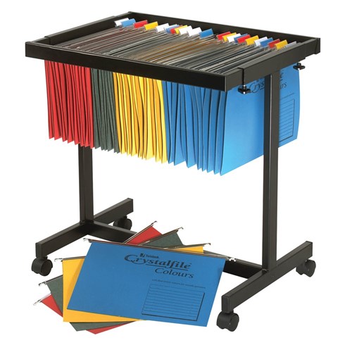 Crystalfile Suspension Filing Trolley Adjustable Black