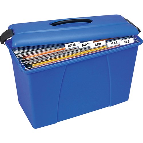 Crystalfile Carry Case 18L Foolscap Blue