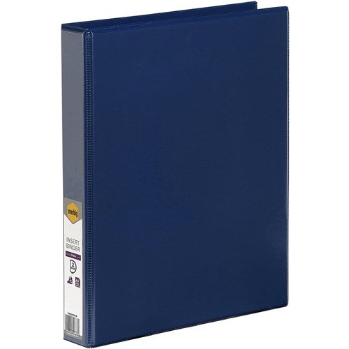 Marbig Clearview Insert Binder A4 2D Ring 25mm Blue