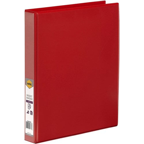 Marbig Clearview Insert Binder A4 2D Ring 25mm Red