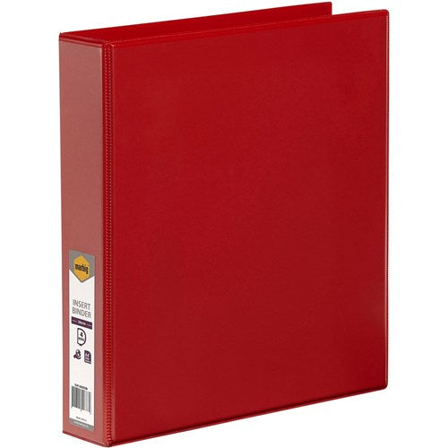 Marbig Clearview Insert Binder A4 4D Ring 38mm Red