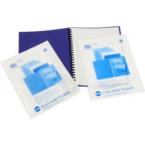 Marbig Display Book Refills A4 Clear Pack Of 10