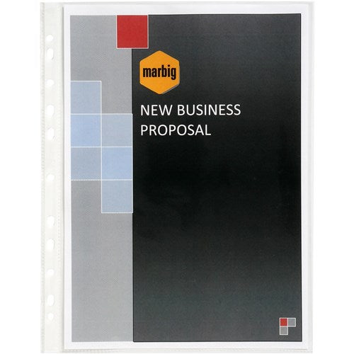 Marbig Sheet Protectors A3 Heavy Duty Ultra Clear Portrait Box Of 100 | Better Office