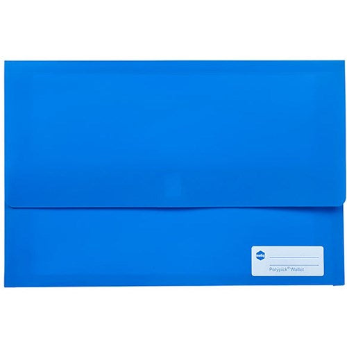 Marbig Polypick Document Wallet Foolscap 25mm Gusset Blue | Better Office