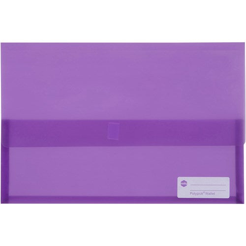 Marbig Polypick Document Wallet Foolscap 25mm Gusset Purple