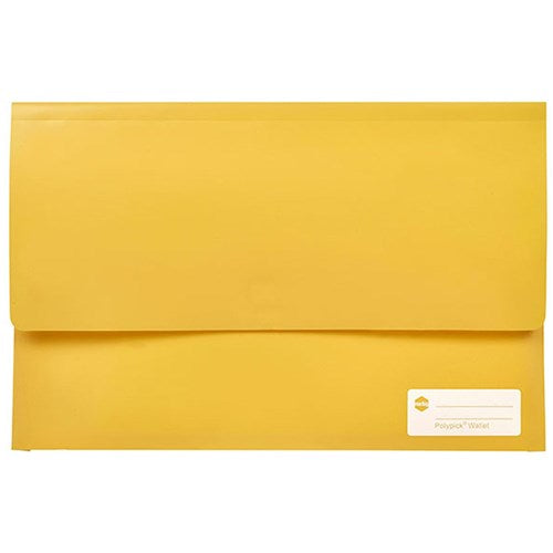 Marbig Polypick Document Wallet Foolscap 25mm Gusset Yellow | Better Office