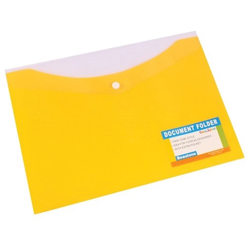 Bantex Document Folder A4 With Button Closure Tropical Banana