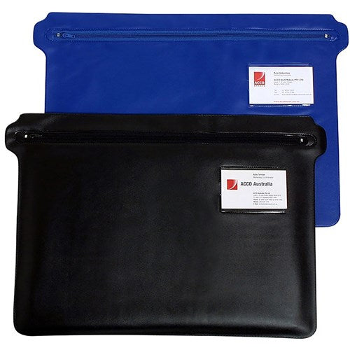 Marbig Convention Case PVC Zippered With Title Holder 415 x 305mm Blue