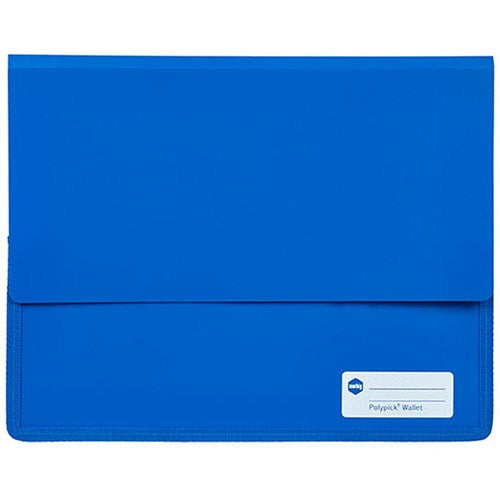 Marbig Polypick Document Wallet A4 Heavy Duty 45mm Gusset Blue