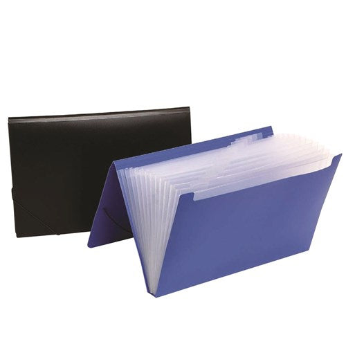 Marbig Polypropylene Expanding File Foolscap 12 Pocket Assorted Colours | Better Office