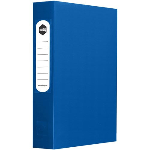 Marbig Polypropylene Box File With Button A4 With 60mm Depth Blue | Better Office