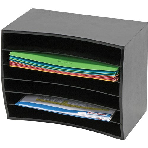 Marbig Desktop Organiser 6 Tier Wooden 390L x 230D x 300mmH Black