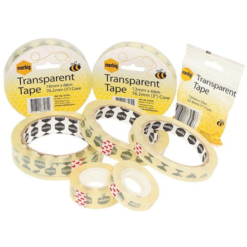 Marbig Office Tape 12mm x 33m 25.4mm Core Clear | Better Office