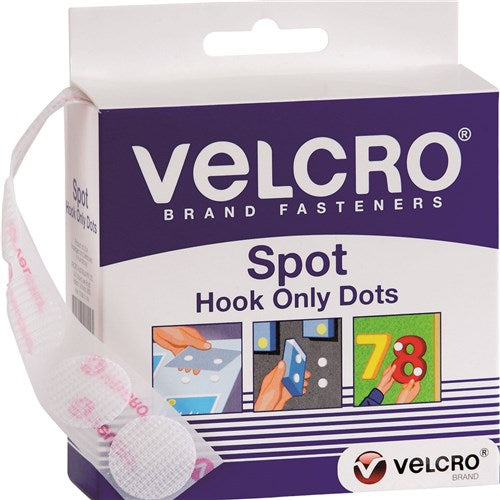 Velcro Brand Stick On Hook Only 22mm 125 Dots With Dispenser White