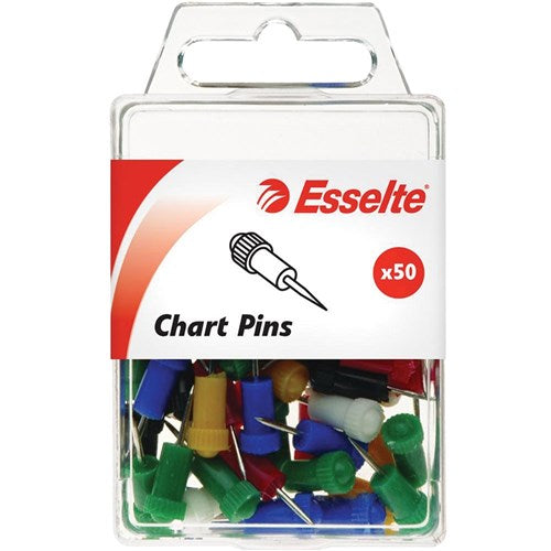 Esselte Chart Pins Assorted Colours Pack Of 50 | Better Office