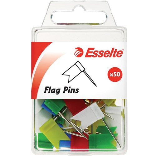 Esselte Flag Pins Assorted Colours Pack Of 50 | Better Office