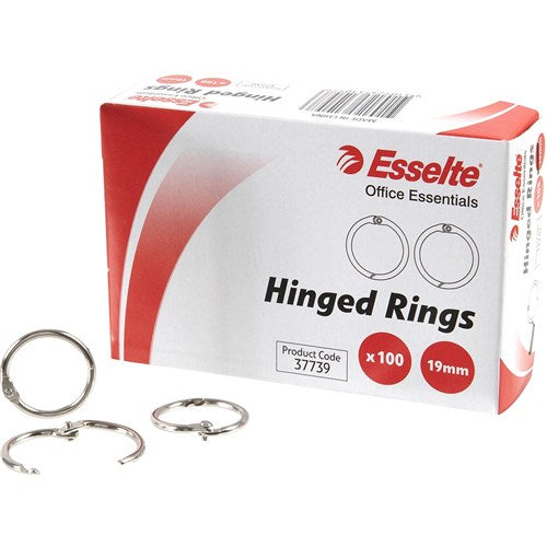 Esselte Hinged Rings No.7 19mm Silver BOX100 | Better Office