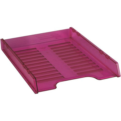 Italplast Slimline Document Tray A4 Multi Fit Tinted Pink