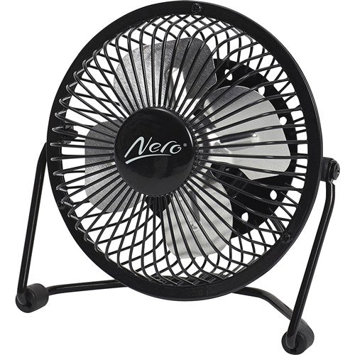 Nero USB Powered Mini Desk Fan 10cm Black | Better Office