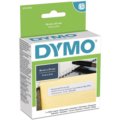 Dymo S0722550 Labelwriter Labels 19mmx51mm Multipurpose White Box of 500 | Better Office