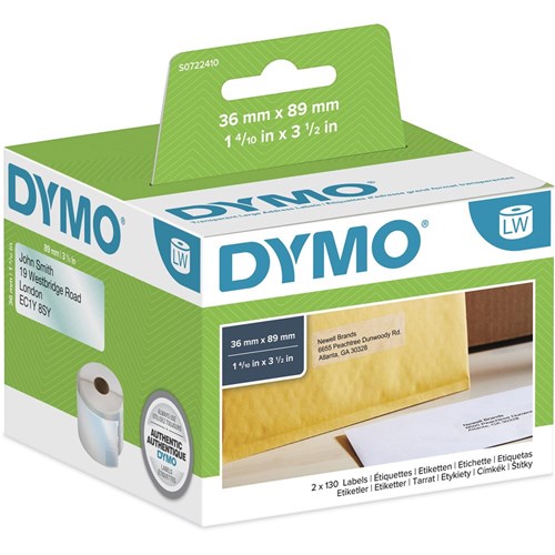 Dymo SD99013 Labelwriter Labels 36mmx89mm Large Address Clear Box of 260 | Better Office