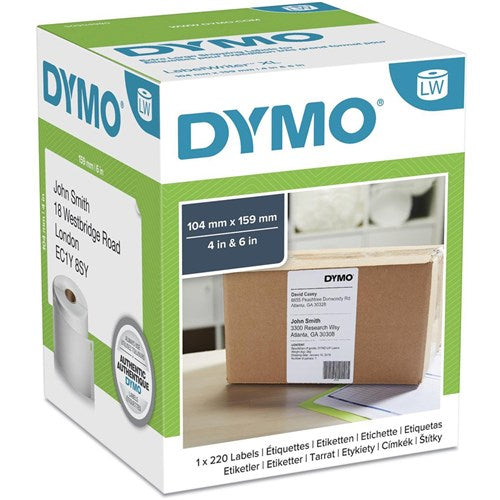 Dymo SD0904980 Labelwriter High Capacity XL Shipping Label 104x159mm Box of 220 | Better Office