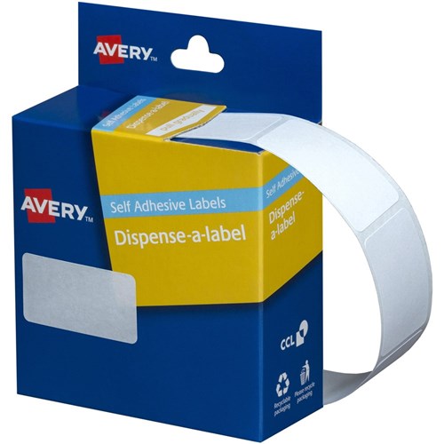 Avery Removable Dispenser Labels 24x38mm Rectangle White Pack Of 380