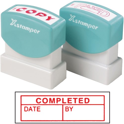 XStamper Stamp CX-BN 1542 Completed/Date/By Red