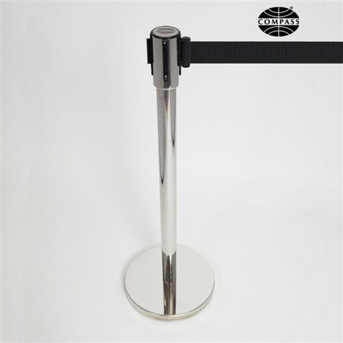 Compass Belt Barrier With 2m Internal Belt Stainless Steel PACK2 | Better Office