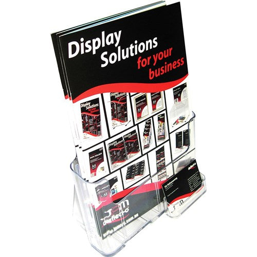 Deflecto Brochure Holder A4 Free Standing Or Wall Mount With Business Card Holder