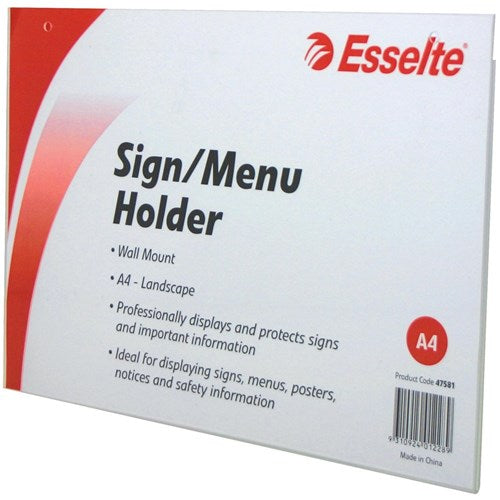 Esselte Sign/Menu Holder A4 Wall Mount Landscape