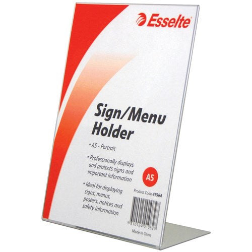 Esselte Sign/Menu Holder A5 Slanted Portrait | Better Office