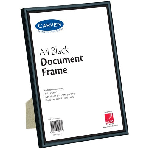 Carven Certificate Frame A4 Wall Mountable Black | Better Office